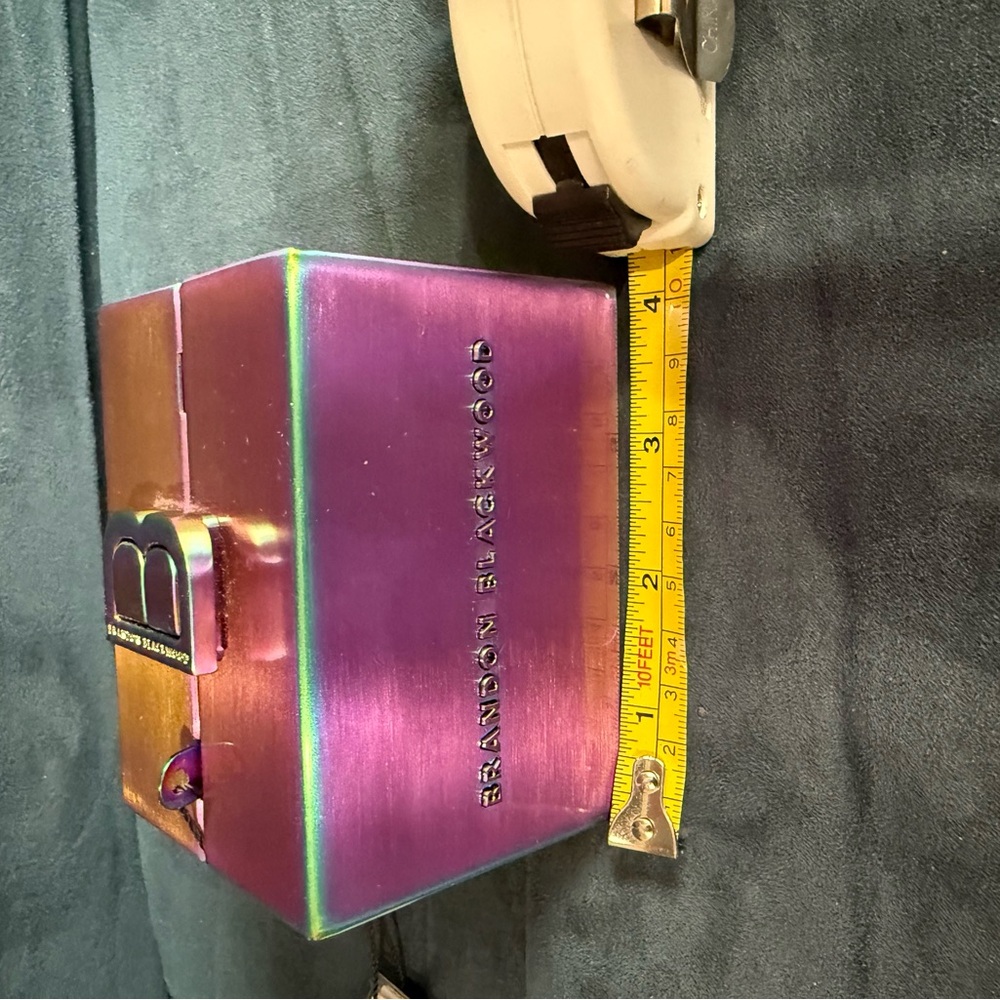 Brandon Blackwood Iridescent Mini Metal Minaudire Statement Piece - Picture 9 of 10